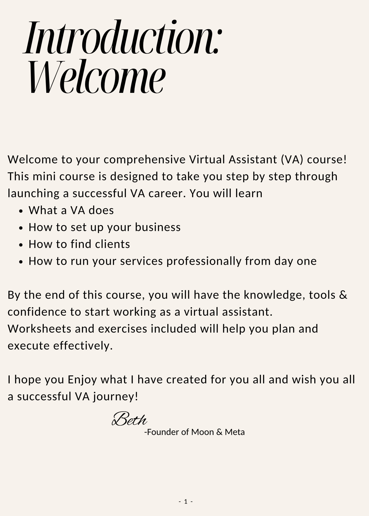 £45 Virtual Assistant Mini Course