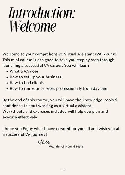 £45 Virtual Assistant Mini Course